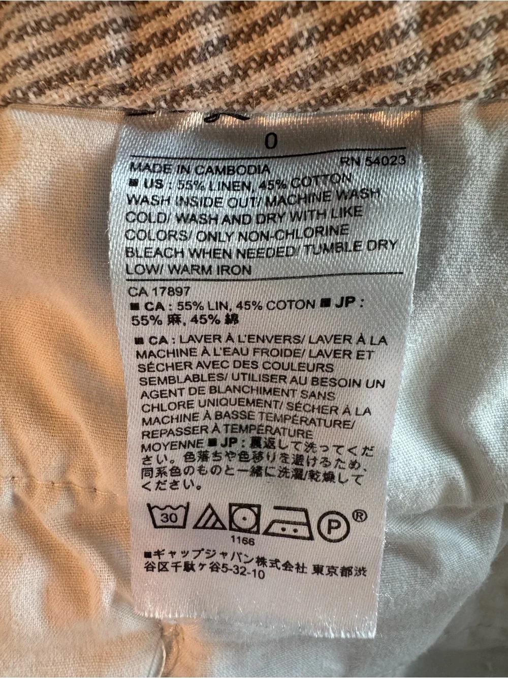 NWOT Banana Republic Grey & White Striped Linen Blend Tailored Shorts Size 0 XS